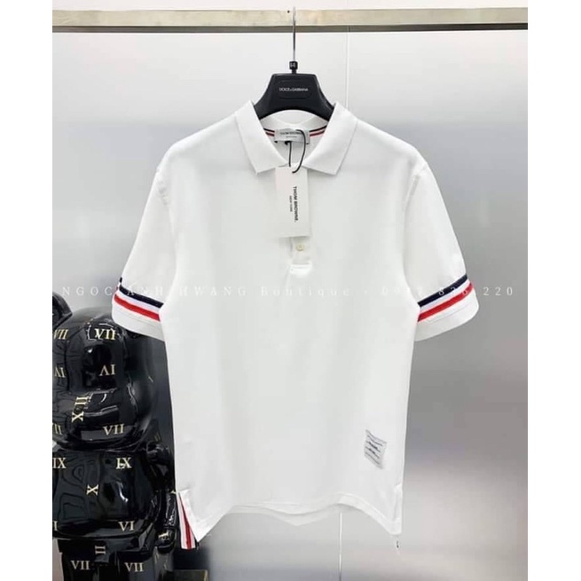 Áo phông Thom sọc ống tay unisex tay lỡ girl cháy phố Video Cận Chất