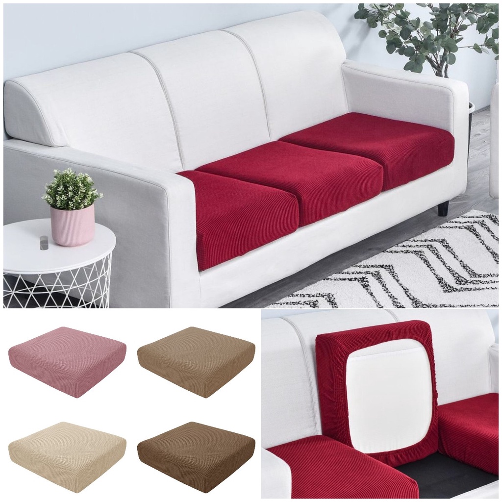 Vỏ bọc đệm ghế sofa hình chữ L 1-4 chỗ màu be/đỏ/hồng dày và co giãn