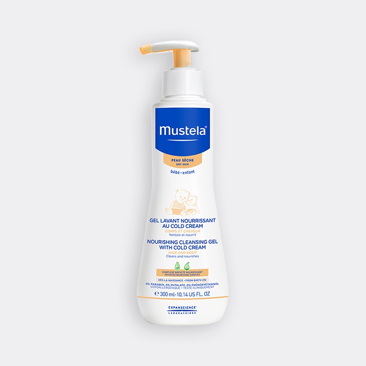 [CHÍNH HÃNG] Gel Tắm Cho Trẻ Sơ Sinh &amp; Em Bé Da Khô Nourishing Cleansing Gel with Cold Cream Mustela 300ml #MYPHAMGIARE