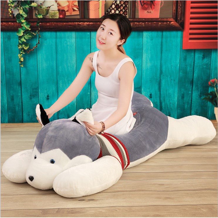 [CHUYÊN SỈ GIÁ SỐC]  Thú Bông Chó Con Husky Màu Xám Mặc Áo Len (4 Size)