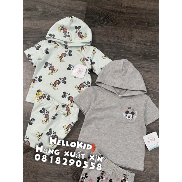 B189 - Bộ hoodie da cá Mickey bé trai &amp; bé gái