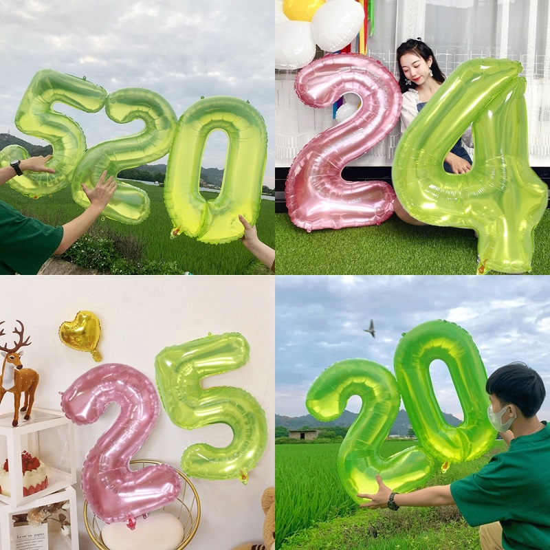 Bong Bóng Hình Số Happy Birthday Kích Thước 32 Inch Chất Liệu Nhôm
