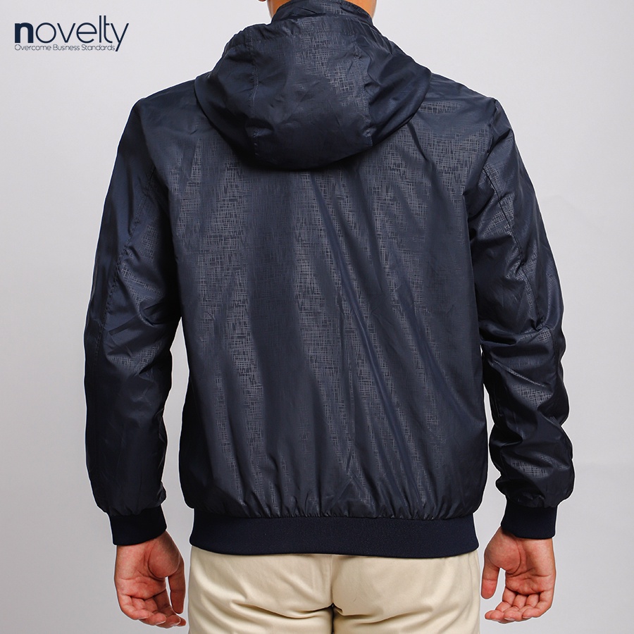 Áo jacket nam in chìm nón rời Novelty trượt nước màu xanh đen 2203172