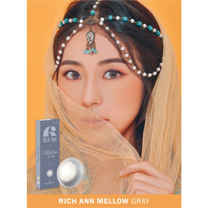 [Hàn Quốc chính hãng] Kính áp tròng Hàn Quốc, Lens cận thị màu xám - Rich Ann Mellow Gray