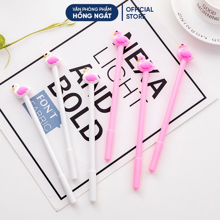 Bút bi cute thiên nga, bút bi nước mực gel đen ngòi 0.5mm nhiều màu dễ thương đồ dùng học tập văn phòng phẩm B19
