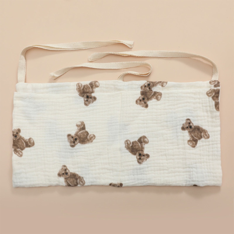 Túi Đựng Khăn Giấy / Tã Lót Hai Lớp Bằng Cotton Treo Xe Đẩy Em Bé Đa Năng Tiện Lợi