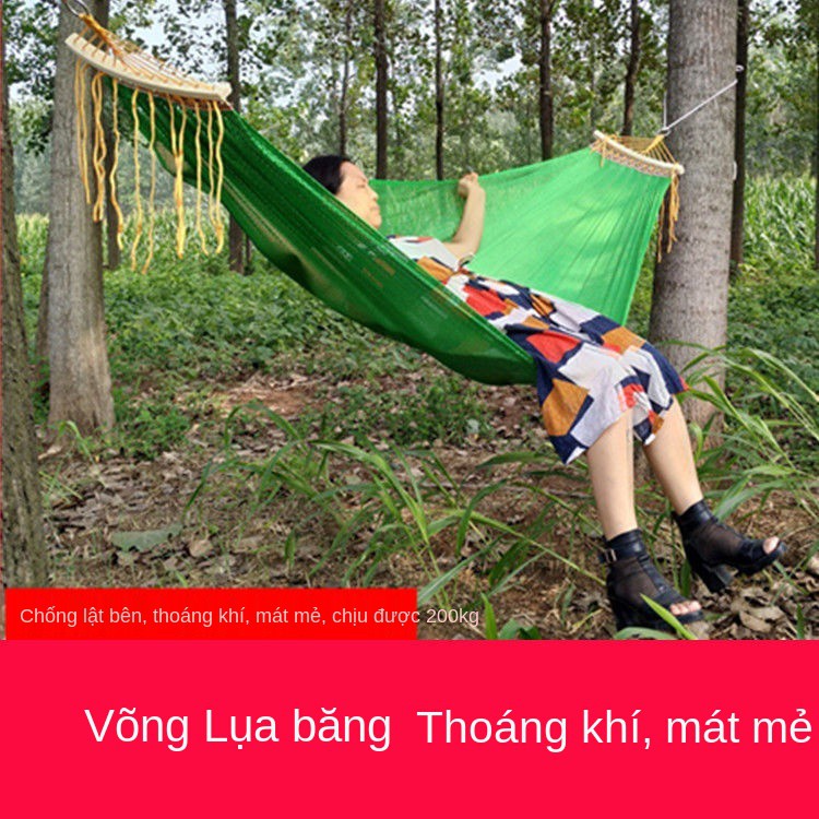 Ngoài trời võng chống lật đơn Đôi băng lụa thoáng khí cắm trại sinh viên ký túc xá treo ghế trong nhà người lớn