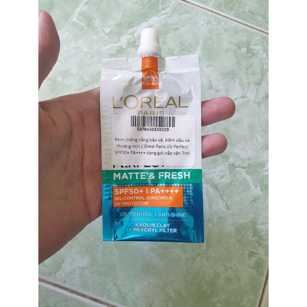 Kem Chống Nắng L'Oreal Paris UV Perfect SPF50+ Perfect Matte & Fresh Loreal Gói 7ml | BigBuy360 - bigbuy360.vn