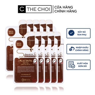 Hộp 10 Mặt nạ Mediheal Placenta Revital Essential Mask nhau thai cừu giúp phục hồi da 24ml