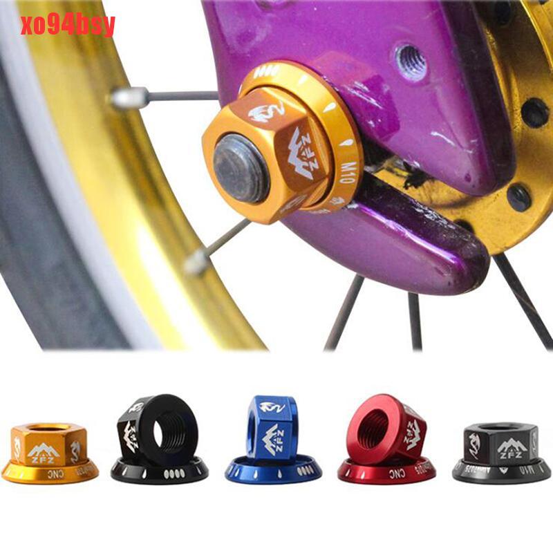 [xo94bsy]2pcs/bag Bicycle Hub Nut M10 Fixed Gear Road Bike Screw Bolt Aluminum Alloy