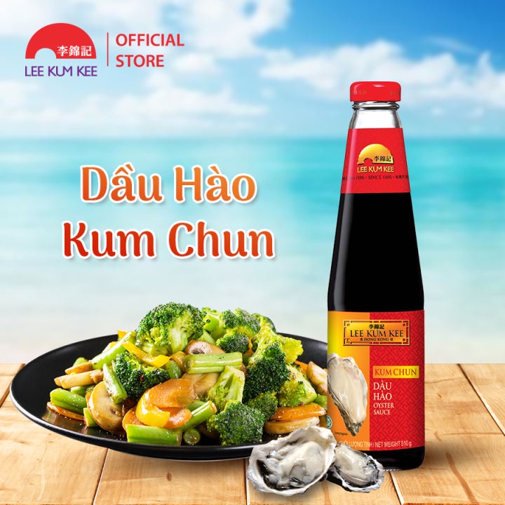 Dầu hào Lee Kum Kee Kum Chun Oyster Sauce 510g (Chai thủy tinh)