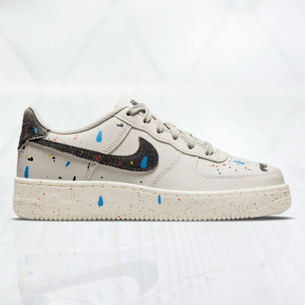 Giày Sneaker Air Force 1Hàng Chính Hãng Nike Air Force 1 LV8 3 Light Grey Paint Splatter [DJ2598 001] Simple Sneaker