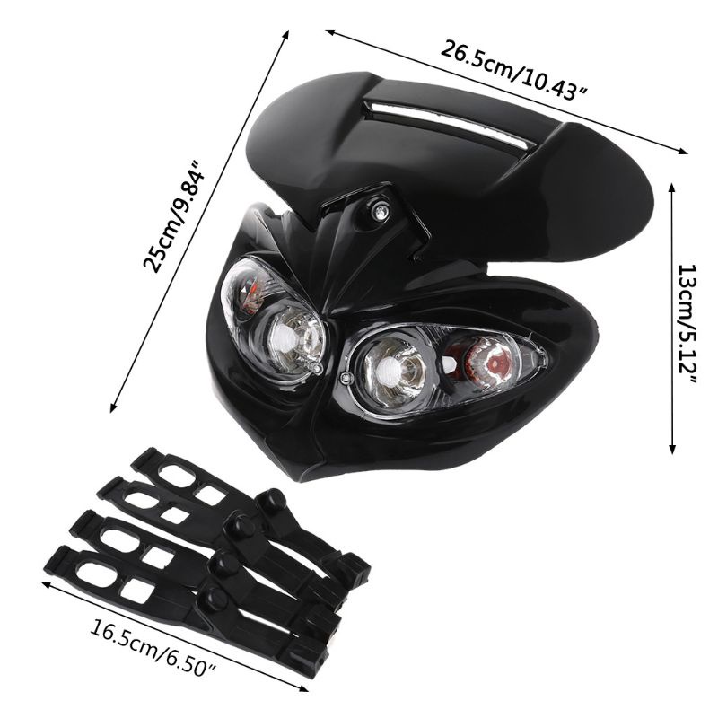 Đèn Pha Đôi / Thấp DC 12V 18W Cho Xe Mô Tô