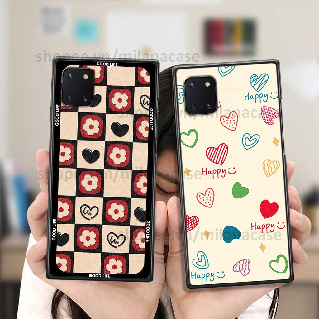 Ốp Samsung Note 10 Lite in hình caro trái tim siêu đẹp, siêu nét đầy phong cách cá tính