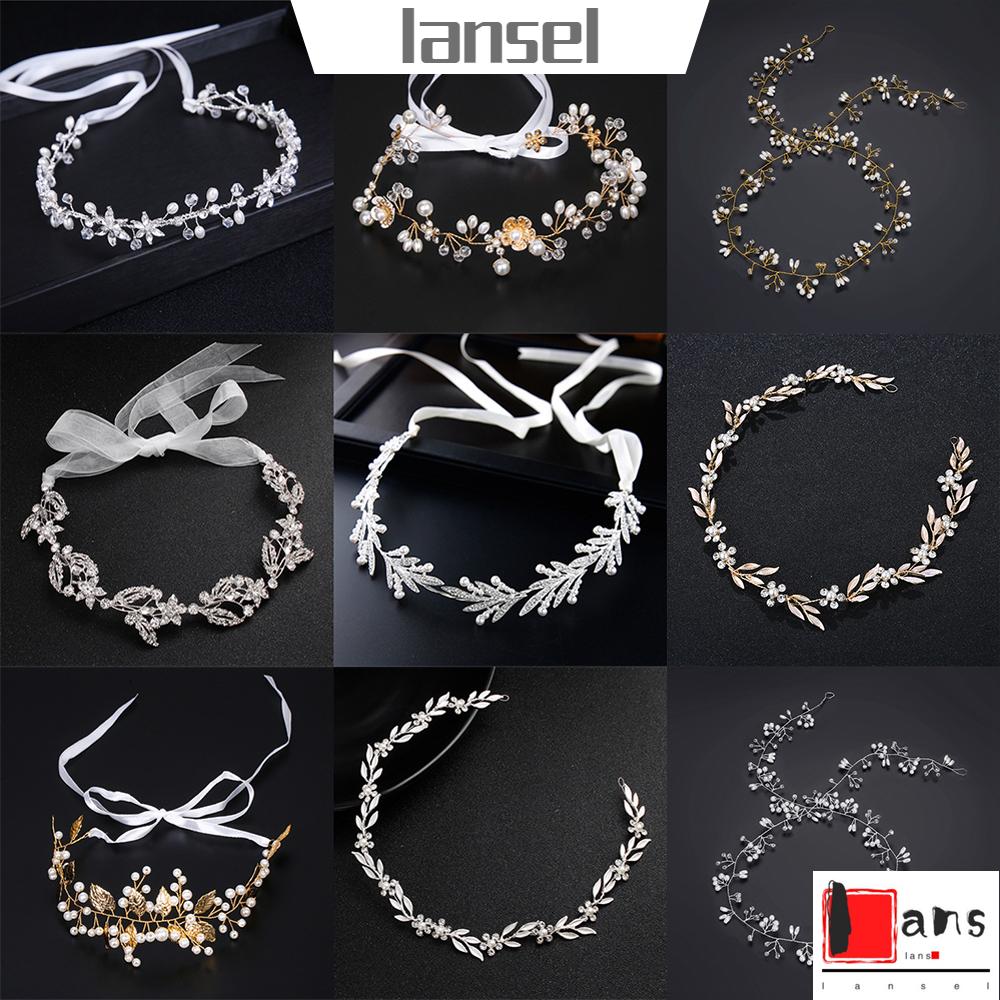 Phụ kiện trang trí tóc hình lá đính ngọc trai nhân tạo dành cho cô dâu