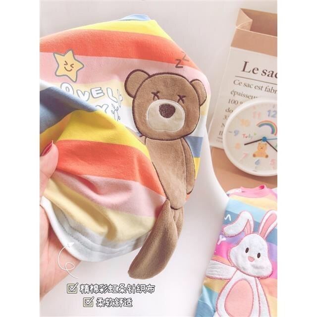 Áo Thun Kẻ Sọc Ngắn Tay Hình Gấu Hoạt Hình Đáng Yêu Thời Trang Mùa Hè Dành Cho Bé Gái 2023