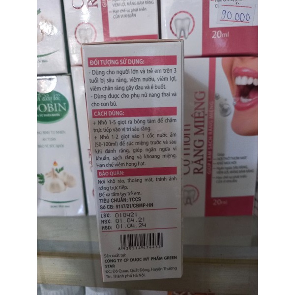 Dung dịch làm sạch răng miệng Cỏ Thơm Răng Miệng 20ml ngừa hôi miệng viêm lợi