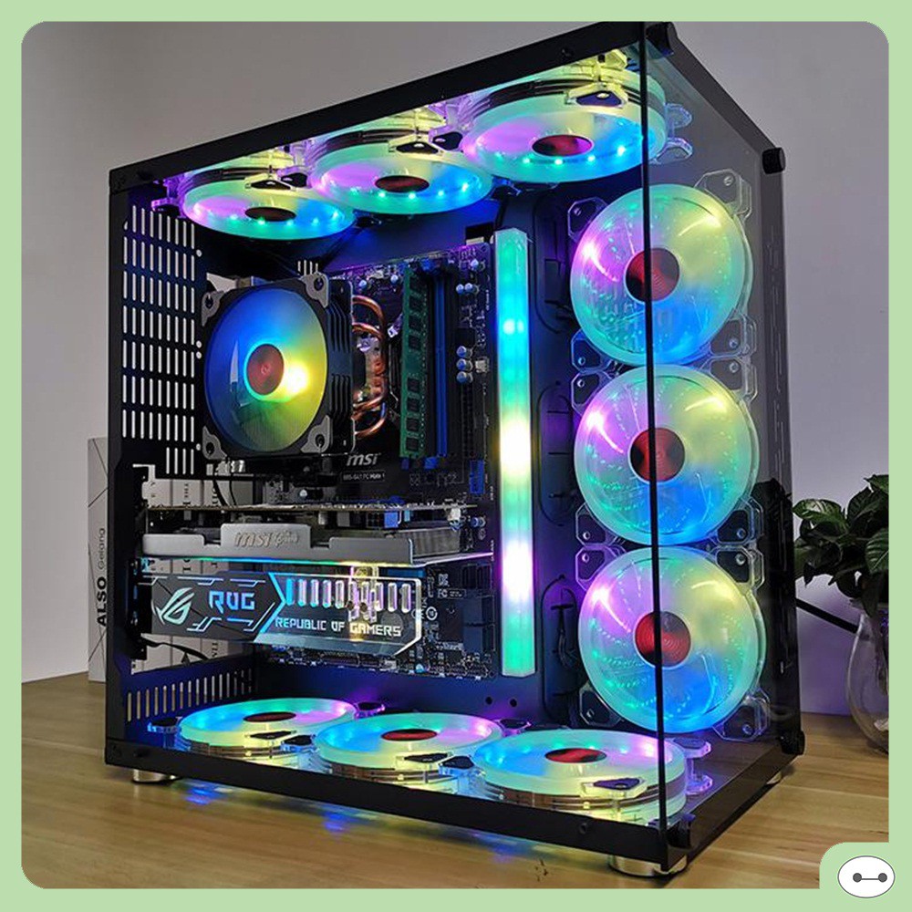 QUẠT LED CASE COOLMOON X2 TRONG SUỐT LED RGB 12CM