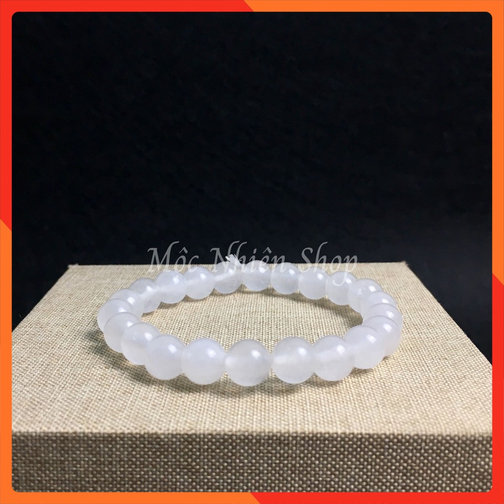 Vòng tay mã não trắng - size 8mm | BigBuy360 - bigbuy360.vn