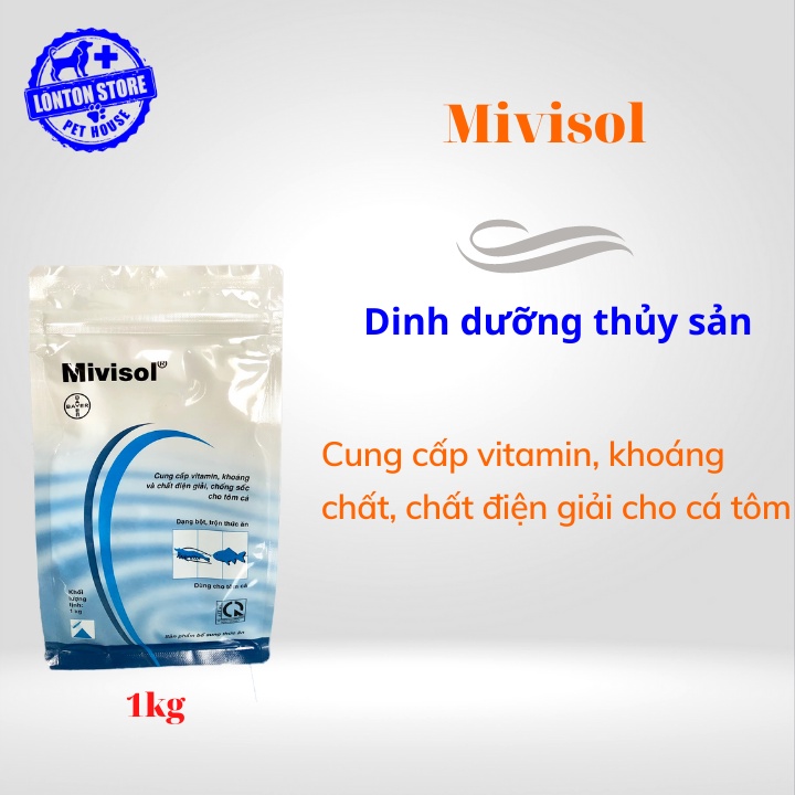 BAYER Mivisol - Cung cấp vitamin, khoáng, chất điện giải cho cá, tôm, lươn, ốc, gói 1kg - Lonton store