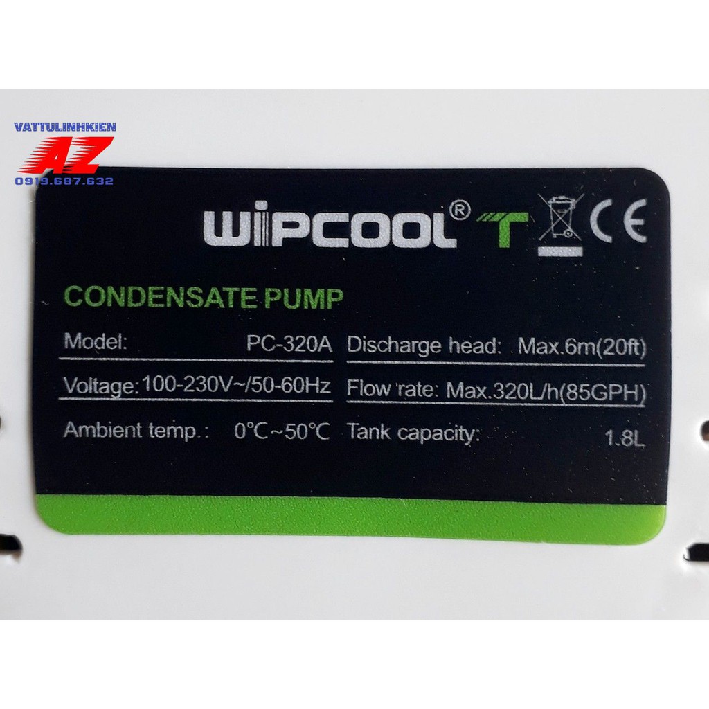 [Mã ELHA22 giảm 5% đơn 300K] Bơm xử lý nước thải WIPCOOL PC-320A 6M