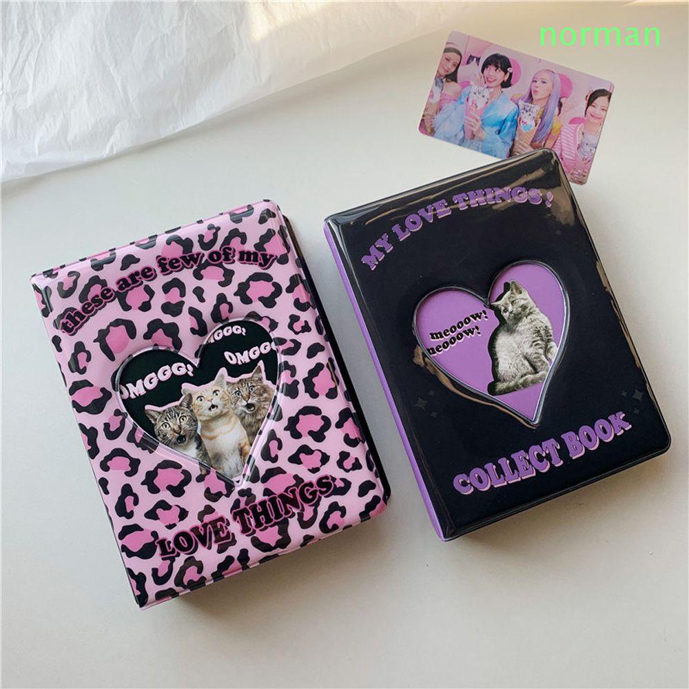 Album đựng ảnh với bìa dạng rỗng họa tiết Kpop can báo dễ thương dùng để đựng danh thiếp/ bưu thiếp/ hình ảnh sưu tầm