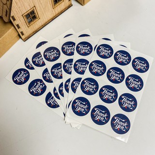 Set 12 nhãn dán tròn 30mm Thank You Sticker PVC - MS03