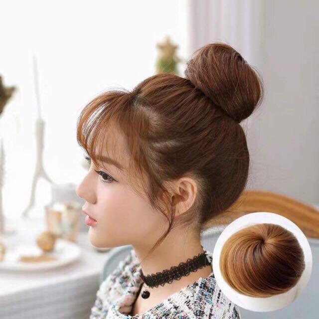 Tóc giả búi tròn giả