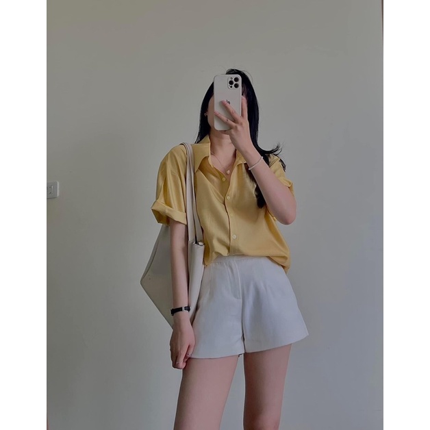 Áo sơ mi cộc tay VNXK hàng kĩ form rộng