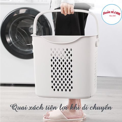 Giỏ caro cao, giỏ đựng đồ đa năng có quai xách nhựa Việt Nhật, Giỏ đựng quần áo thiết kế hiện đại -Buônrẻ 01242