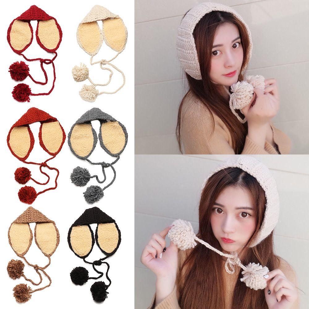 Layor1 Chụp Tai Dệt Kim Bảo Vệ Tai Phối Dây Rút Thời Trang Cho Nữ