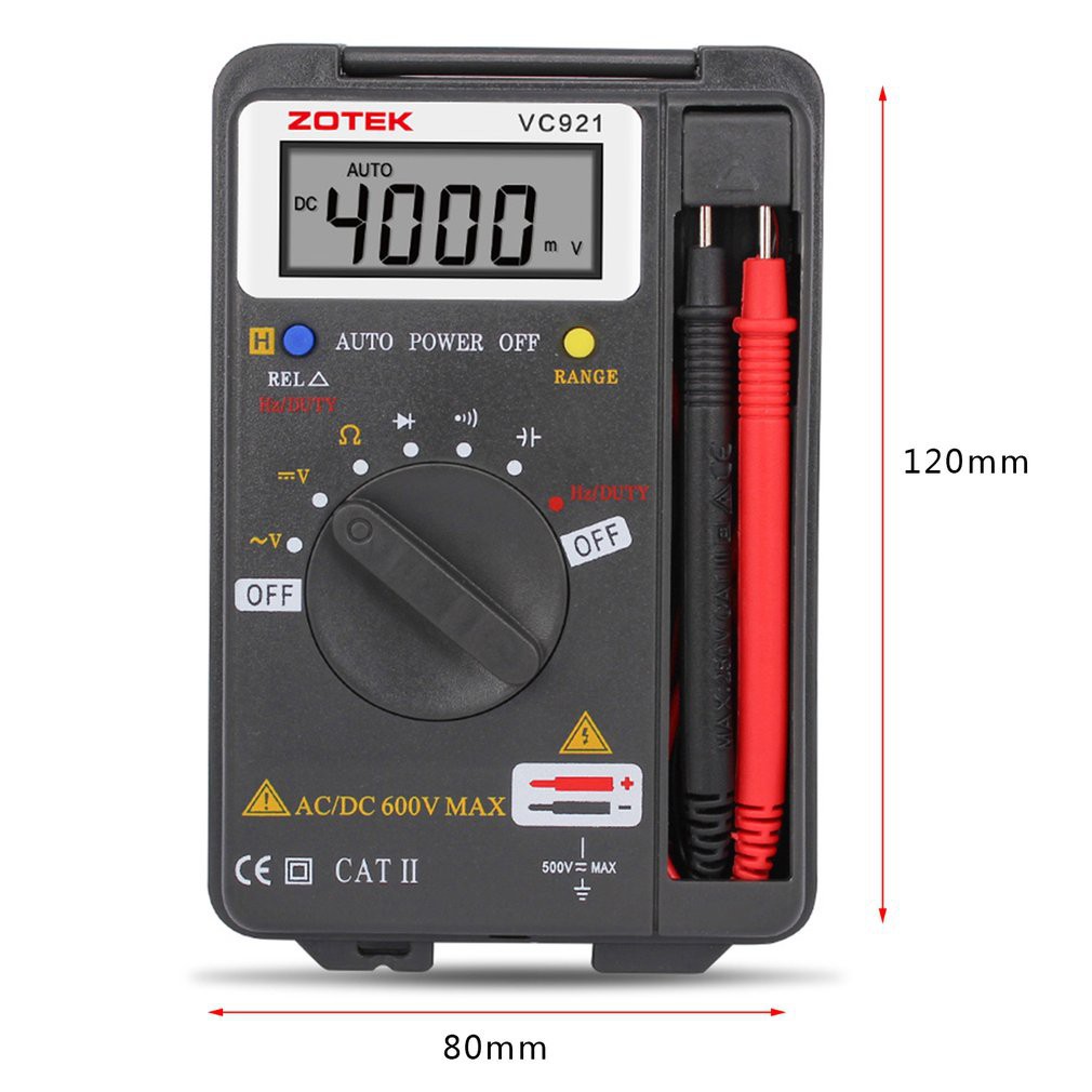 Đồng hồ đo vạn năng ANENG DT182 bỏ túi siêu nhỏ chỉ dài 10cm, Có Loa báo thông mạch kiểm tra điện 1chiều, xoay chi