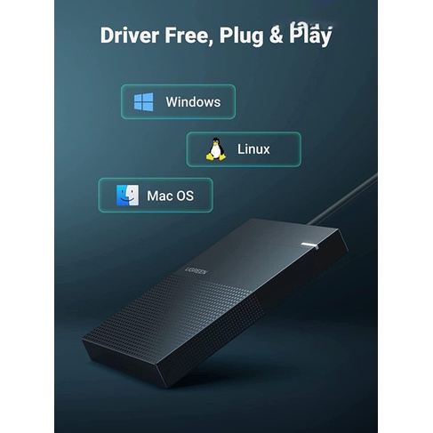 Hộp đựng ổ cứng 2.5 inch SATA3, USB 3.0 hỗ trợ 6TB Ugreen 30719 cáp liền, Ugreen 30725 cáp rời