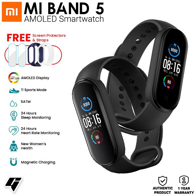 Vòng đeo tay Xiaomi Mi Band 4 - Mi Band 5 ✨Chính hãng💥 Có Tiếng Việt - Hàng chính hãng của Xiaomi