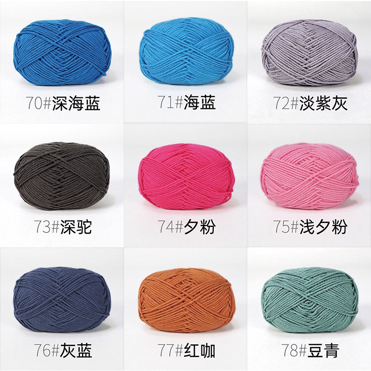 Màu từ 51 -86 milk cotton 50gr bảng màu 2