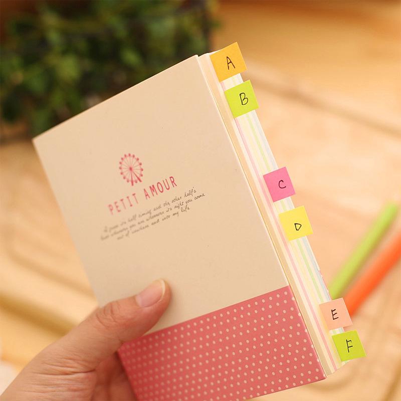 Sổ Giấy dán giấy note đánh dấu nhiều màu sắc (bìa giấy dầu)