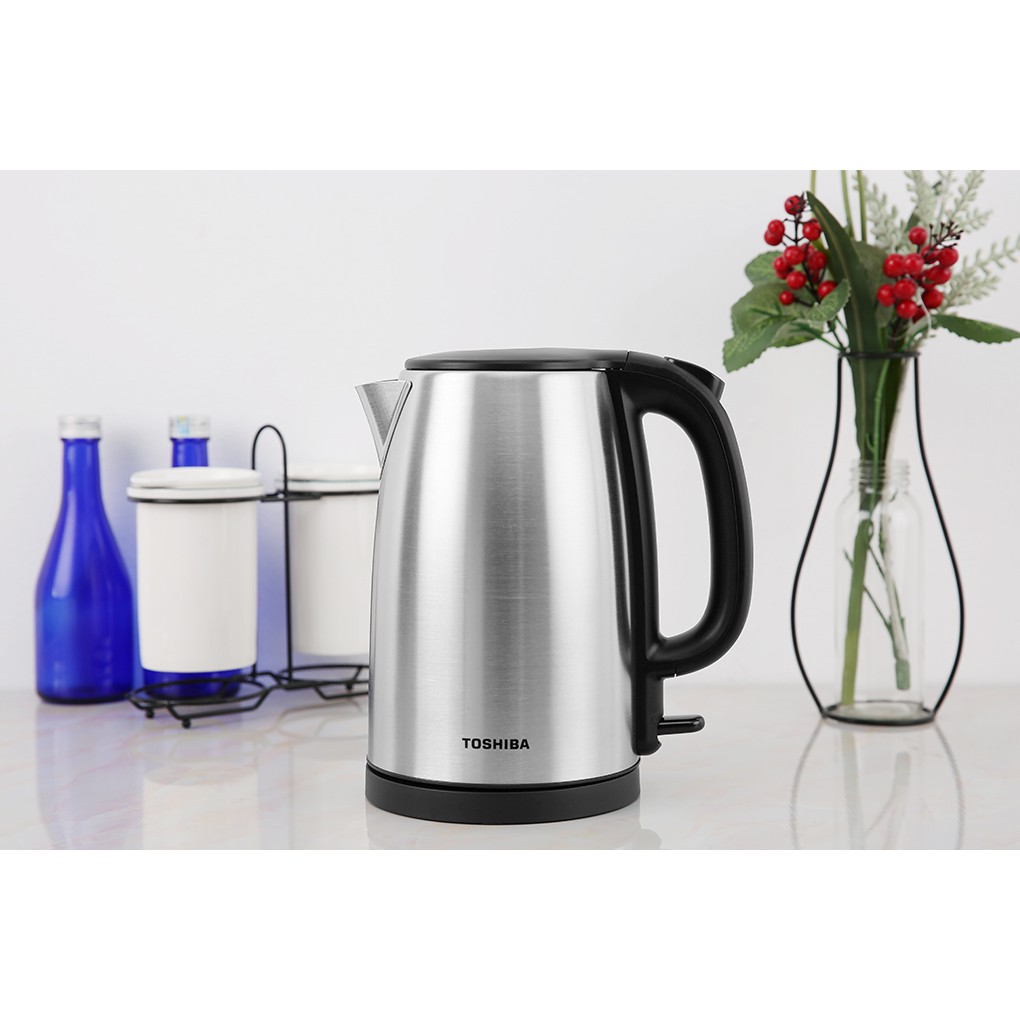 Bình đun siêu tốc Toshiba KT-17SH2NV 1.7 lít - Hàng chính hãng - An toàn với 2 lớp cách nhiệt chống bỏng