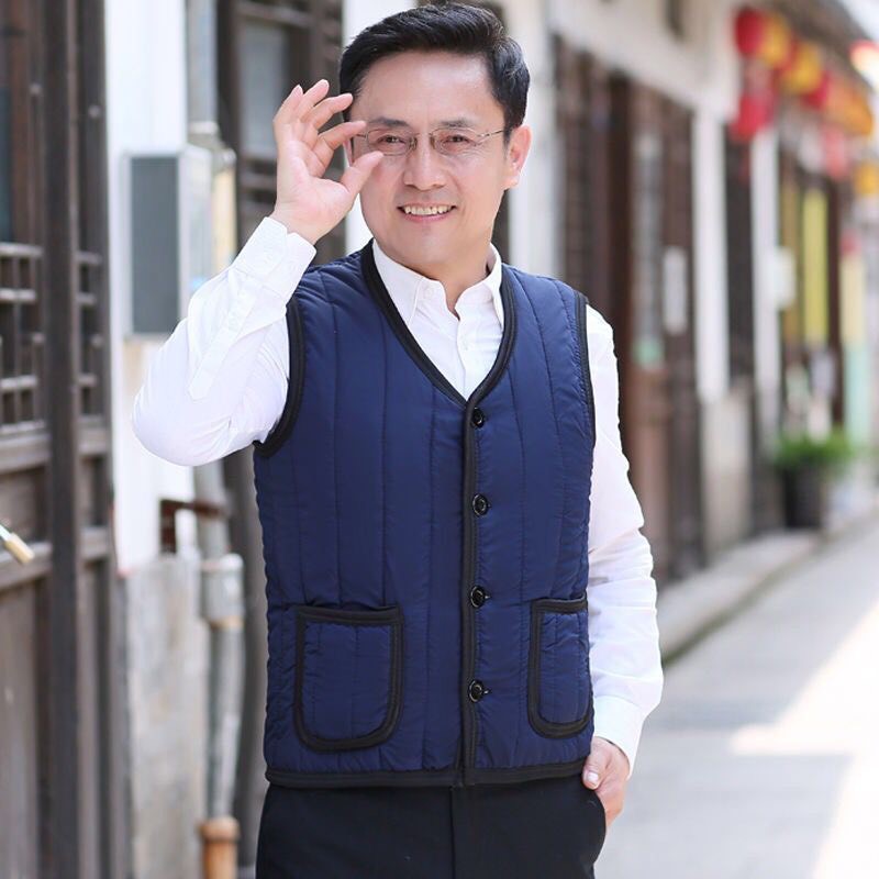 Áo gile nam trung niên lót lông thời trang thu đông