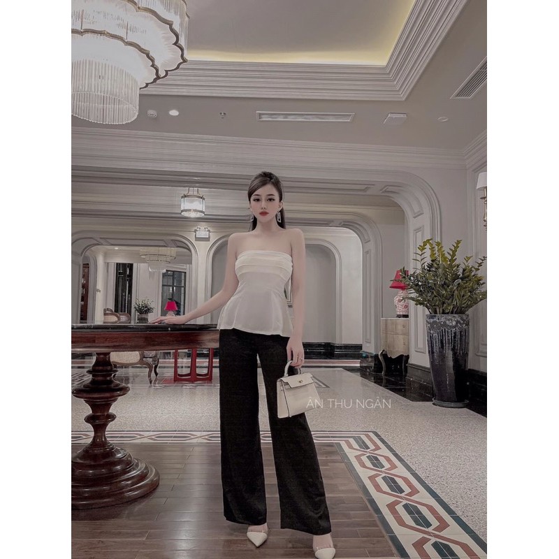 Set áo xẻ tà quần suông
