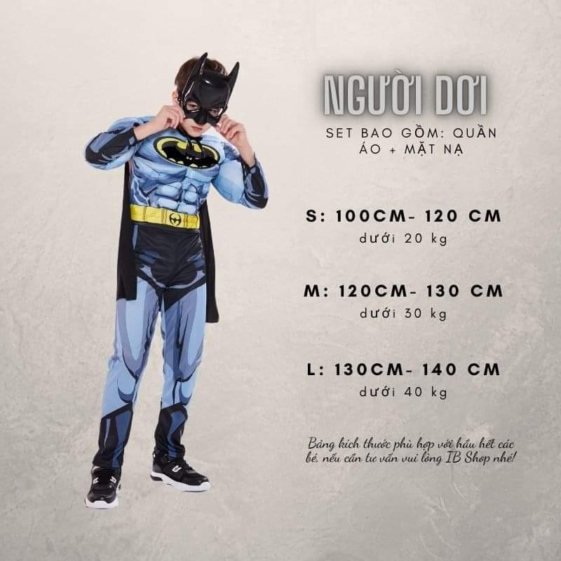 Quần áo Người Nhện cho bé Hoá Trang Người Dơi