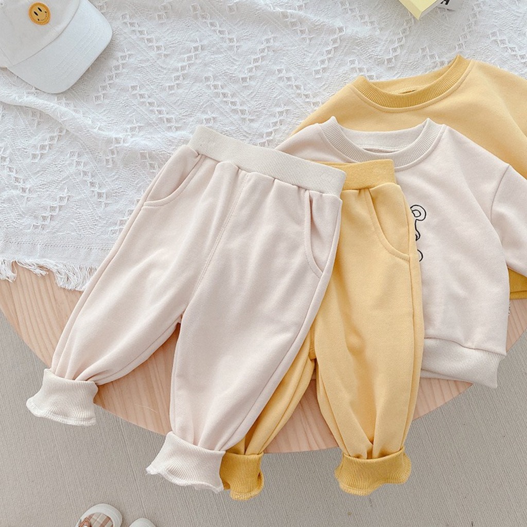 Bộ nỉ cho bé BINBON KIDS ,bộ nỉ cho bé trai bé gái chất da cá cực đẹp cho bé từ 7-18kg