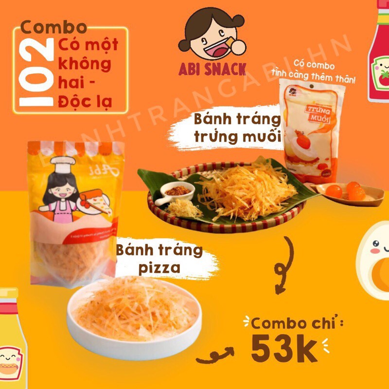 COMBO 102: Bánh tráng trứng muối + Bánh tráng pizza Abi - Abi’s Snack