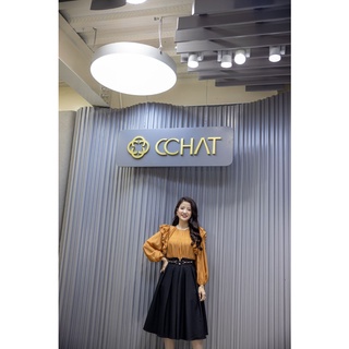 Sơ mi vai bèo cổ tròn CCHAT