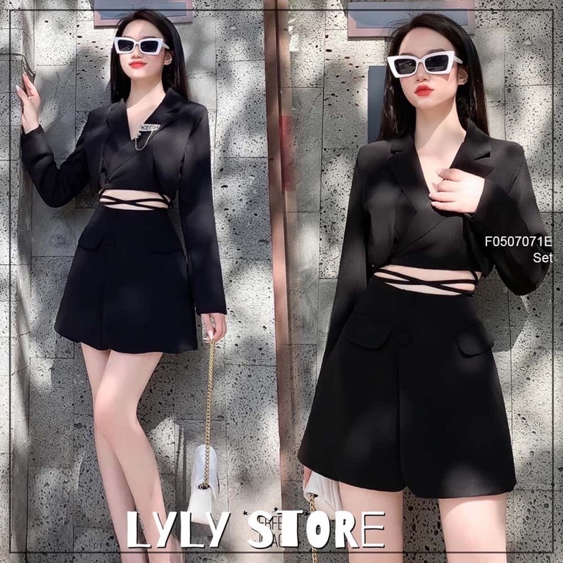 Set áo Vest dây cột eo cách tân kèm Váy có quần lót trong TT0707