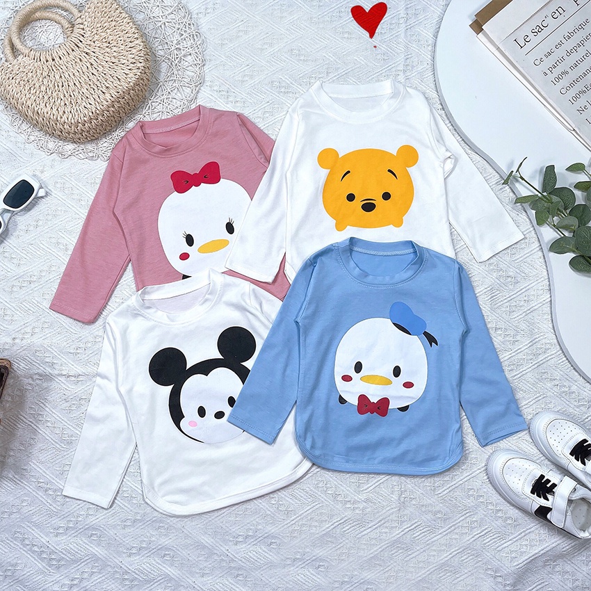 Bộ Quần Áo Dài Tay Cotton Trẻ Em Từ 1-5 Tuổi Mã K30-A, Set Bộ Thu Đông Mặc Nhà Chống Muỗi Họa Tiết Hoạt Hình Dễ Thương