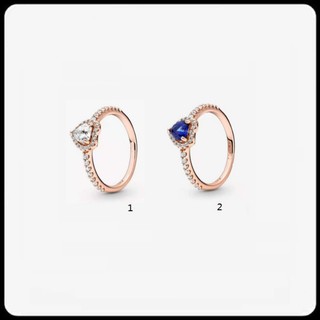 Nhẫn đính đá trái tim màu xanh dương thời trang cho nữ