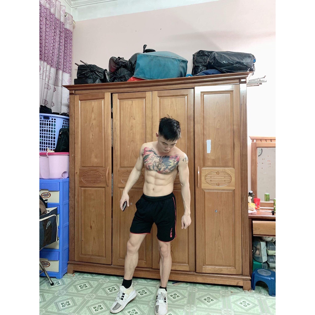 Quần đùi nam thể thao short nam ECHT tập gym chạy bộ cao cấp giá rẻ vải cotton mè mặc mùa hè mát mẻ thoải mái POLLUX