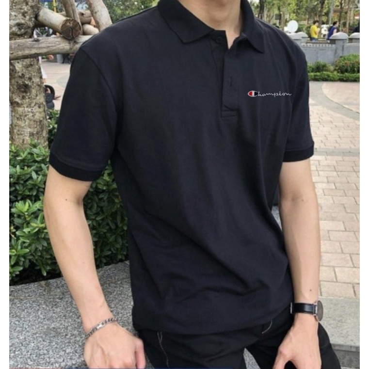 Áo Polo Champion Cổ Bẻ Nam Nữ Chất Vải Cotton Da Cá Sấu full Cao Cấp