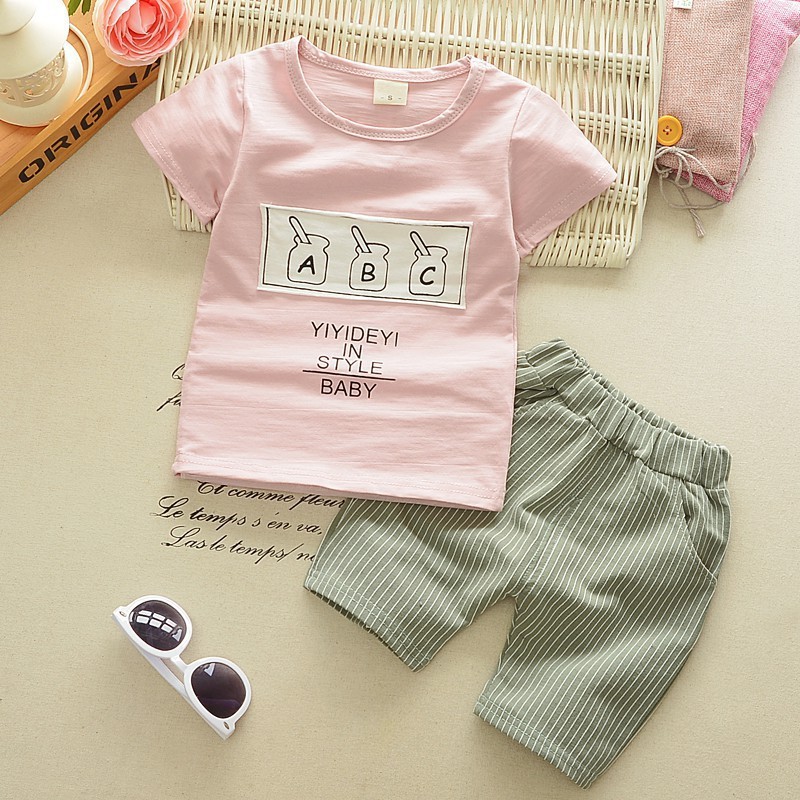 Set áo thun tay ngắn &amp; quần short cho bé trai &amp; gái