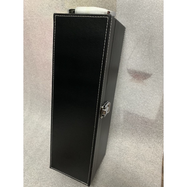 HỘP DA ĐỰNG RƯỢU VANG ĐƠN ĐEN TRƠN